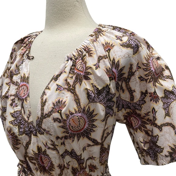 A.L.C. Adelaide Floral Tie Waist Puff Sleeve Mini Dress SZ 10 - Picture 12 of 15